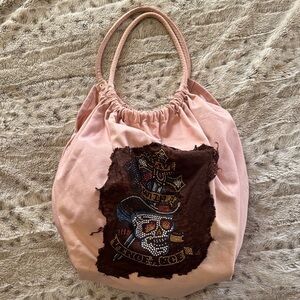 Alternative Apparel Pink Shoulder Bag with Embellished Patch